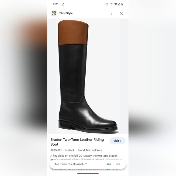 Michael Kors black brown riding boots sz 8.5 - Picture 4 of 14